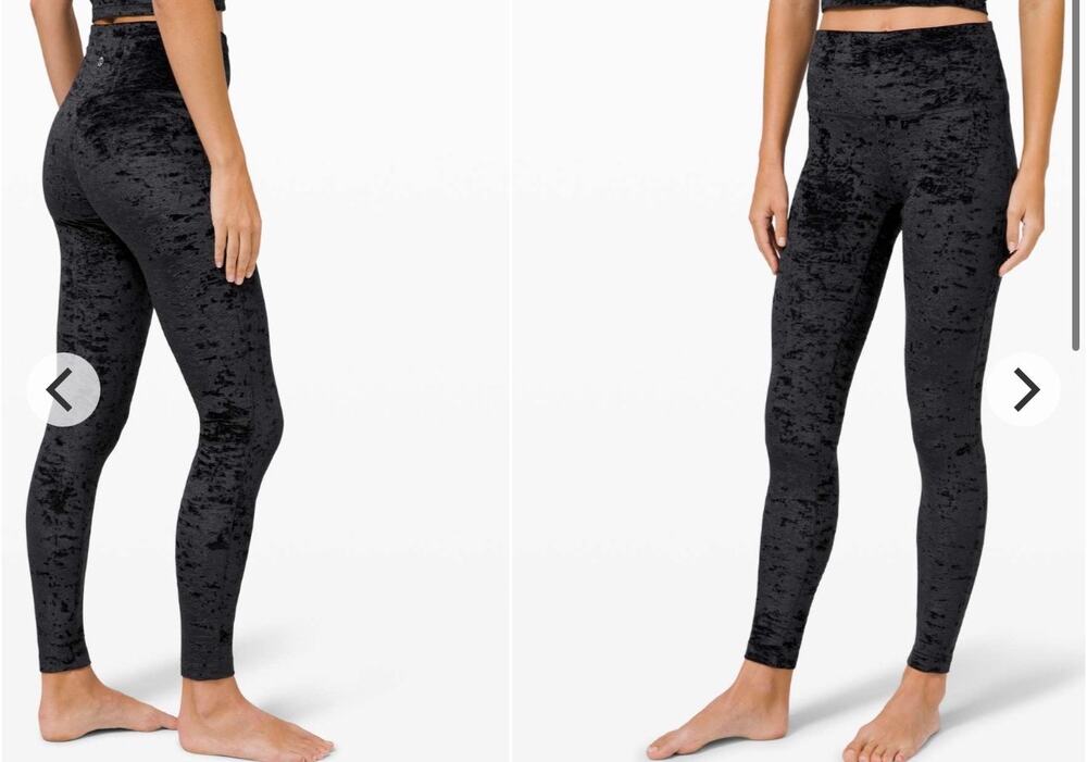Lululemon Wunder Lounge HighRise Tight 28" Crushed Velvet Black Size 2